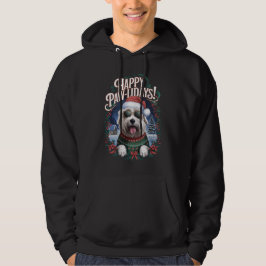Happy Pawlidays Old English Sheepdog Merry Xmas Hoodie