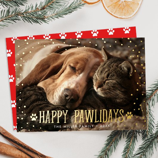 Happy Pawlidays Pet Foto Folien Feiertagskarte