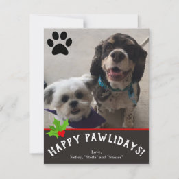 Happy Pawlidays Pet Foto Weihnachtskarte Feiertagskarte