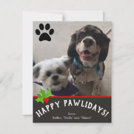 Happy Pawlidays Pet Foto Weihnachtskarte Feiertagskarte
