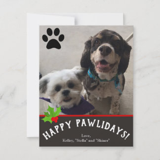 Happy Pawlidays Pet Foto Weihnachtskarte Feiertagskarte