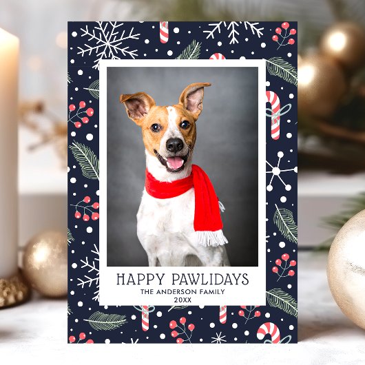 Happy Pawlidays Pet Holiday Foto Card