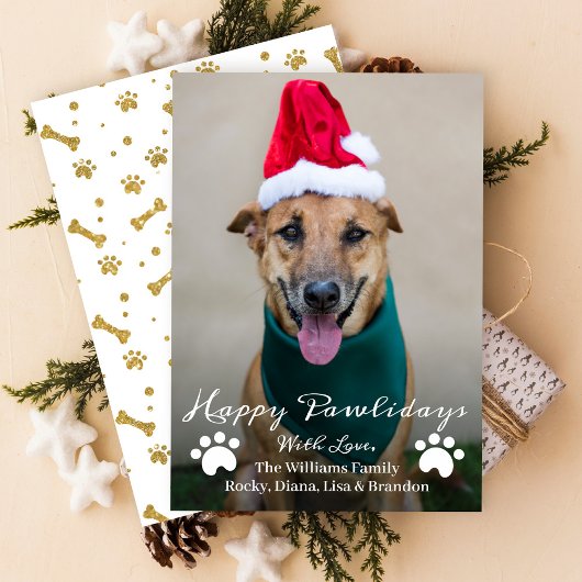 Happy Pawlidays Pet Hund Welpe Foto Weihnachten
