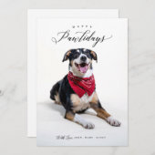 Happy Pawlidays Script Weihnachtsfoto-Karte Feiertagskarte (Vorne/Hinten)