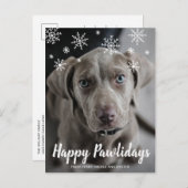 Happy Pawlidays Snowflakes Dog Foto Weihnachten (Vorne/Hinten)