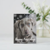 Happy Pawlidays Snowflakes Dog Foto Weihnachten (Stehend Vorderseite)