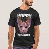 Happy Pawlidays Sphynx Christmas Paw Cat Holidays T-Shirt (Vorderseite)