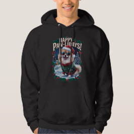 Happy Pawlidays Spitz Frohe Weihnachtsfeiertage Hoodie