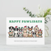 Happy Pawlidays Veterinary Feiertagskarte (Stehend Vorderseite)