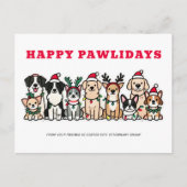 Happy Pawlidays Veterinary Feiertagspostkarte (Vorderseite)