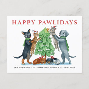 Happy Pawlidays Veterinary Feiertagspostkarte