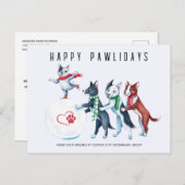 Happy Pawlidays Veterinary Holiday Feiertagspostkarte (Vorne/Hinten)