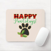 Happy Pawlidays | Weihnachtsgeschenk für Hunde län Mousepad (Mit Mouse)