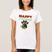 Happy Pawlidays | Weihnachtsgeschenk für Hunde län T-Shirt (Vorderseite)
