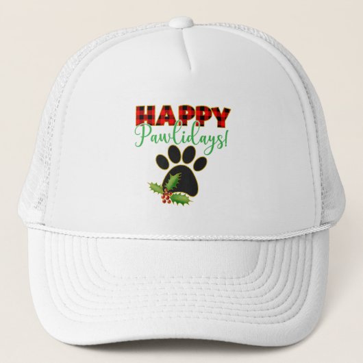 Happy Pawlidays | Weihnachtsgeschenk für Hunde län Truckerkappe (Vorderseite)