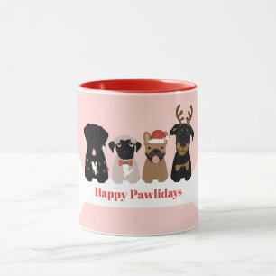 Happy Pawlidays Weihnachtshunde Tasse