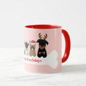 Happy Pawlidays Weihnachtshunde Tasse (VorderseiteRechts)