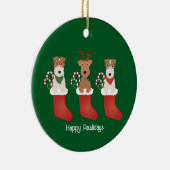 Happy Pawlidays Welsh Wire Fox Terrier Dogs Keramik Ornament (Rechts)