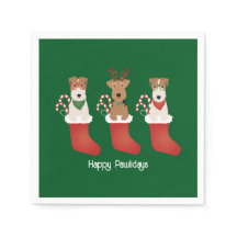 Happy Pawlidays Welsh Wire Fox Terrier Dogs