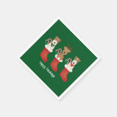 Happy Pawlidays Welsh Wire Fox Terrier Dogs Serviette (Ecke)