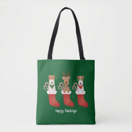 Happy Pawlidays Welsh Wire Fox Terrier Dogs Tasche