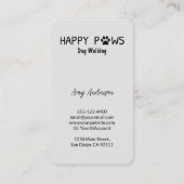 Happy Paws Dog Walking / Sitzen Visitenkarte (Rückseite)