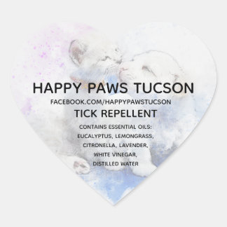 Happy Paws Heart Herz-Aufkleber