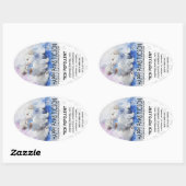 Happy Paws Oval Ovaler Aufkleber (Blatt)