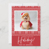 Happy Pawsome Holiday Dog Foto Weihnachtskarten Feiertagskarte (Vorderseite)