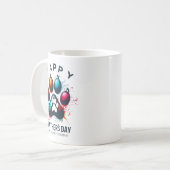 Happy Pawther’s Day Watercolor Dog Dad Kaffeetasse (Vorderseite Links)