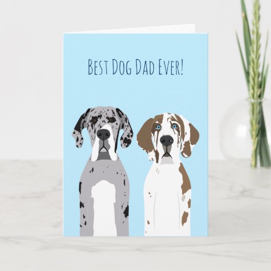 Happy Pawthers Day Niedlich Great Dane Hunde Blue Karte (Vorderseite)