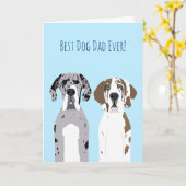 Happy Pawthers Day Niedlich Great Dane Hunde Blue Karte (Gelbe Blume)