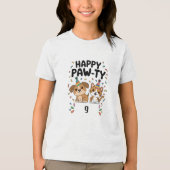 Happy Pawty Birthday Kids' Basic T - Shirt (Vorderseite)