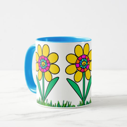 Happy Peace Daisies Tasse (Vorderseite Links)