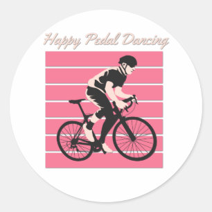 Happy Pedal Dancing - Cooles Bike Rider Design Runder Aufkleber