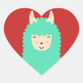Happy Peekaboo Llama Heart Stickers (Vorderseite)