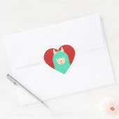 Happy Peekaboo Llama Heart Stickers (Umschlag)