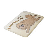 Happy Pekingese Dog Lover I Woof You Paws Badematte (Schrägansicht)