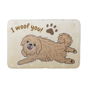 Happy Pekingese Dog Lover I Woof You Paws Badematte