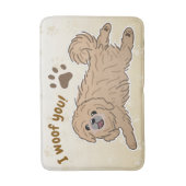 Happy Pekingese Dog Lover I Woof You Paws Badematte (Vorderseite Vertikal)