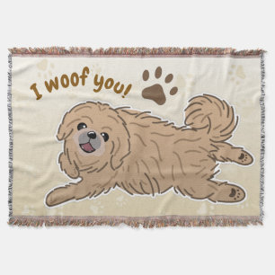 Happy Pekingese Dog Lover I Woof You Paws Decke