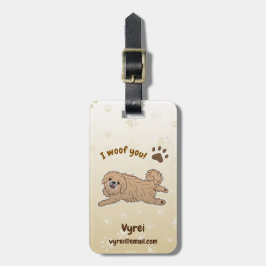 Happy Pekingese Dog Lover I Woof You Paws Gepäckanhänger