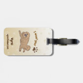 Happy Pekingese Dog Lover I Woof You Paws Gepäckanhänger (Rückseite horizontal)