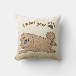 Happy Pekingese Dog Lover I Woof You Paws Kissen