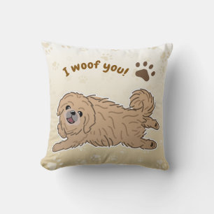 Happy Pekingese Dog Lover I Woof You Paws Kissen