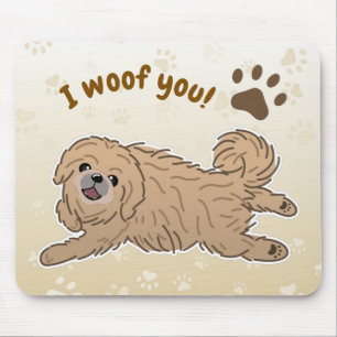 Happy Pekingese Dog Lover I Woof You Paws Mousepad