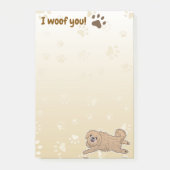 Happy Pekingese Dog Lover I Woof You Paws Post-it Klebezettel (Vorderseite)