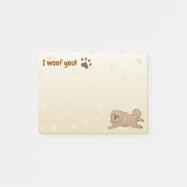 Happy Pekingese Dog Lover I Woof You Paws Post-it Klebezettel