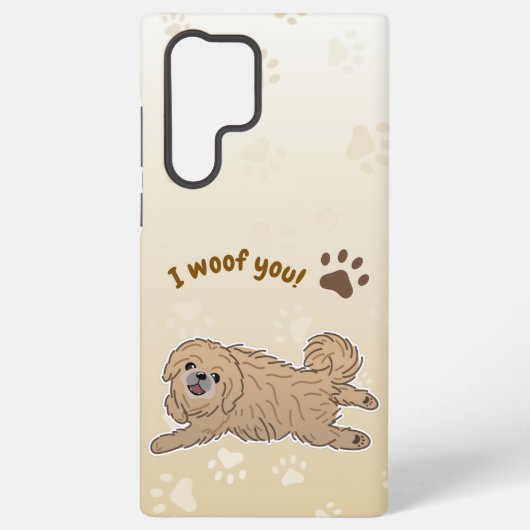 Happy Pekingese Dog Lover I Woof You Paws Samsung Galaxy Hülle (Rückseite)