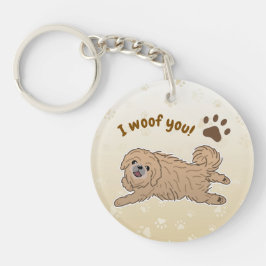 Happy Pekingese Dog Lover I Woof You Paws Schlüsselanhänger